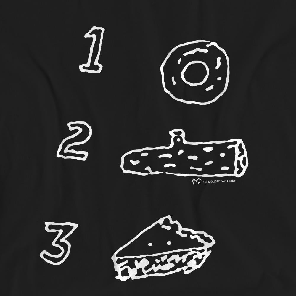 Black - Pack Shot - Twin Peaks Unisex Adult Pie Log Donut T-Shirt