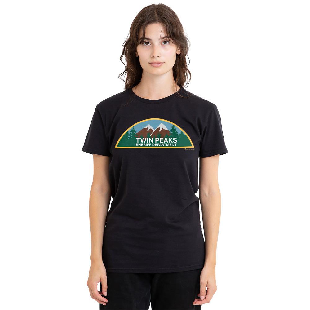 Black - Side - Twin Peaks Unisex Adult Sheriff Department T-Shirt