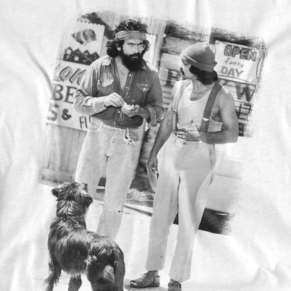 White - Side - Cheech & Chong Unisex Adult Up In Smoke Dog T-Shirt