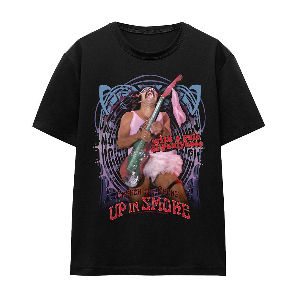 Black - Front - Cheech & Chong Unisex Adult Up In Smoke Pantyhose T-Shirt