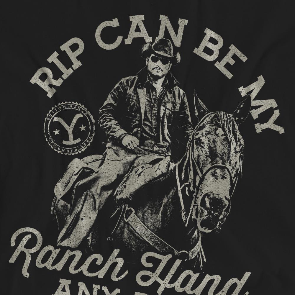 Black - Side - Yellowstone Unisex Adult Rip Can Be My Ranch Hand T-Shirt
