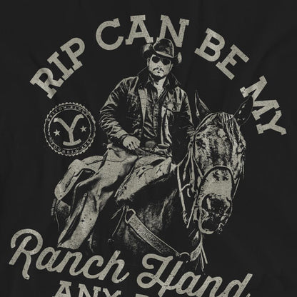 Black - Side - Yellowstone Unisex Adult Rip Can Be My Ranch Hand T-Shirt