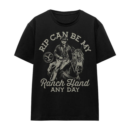 Black - Front - Yellowstone Unisex Adult Rip Can Be My Ranch Hand T-Shirt