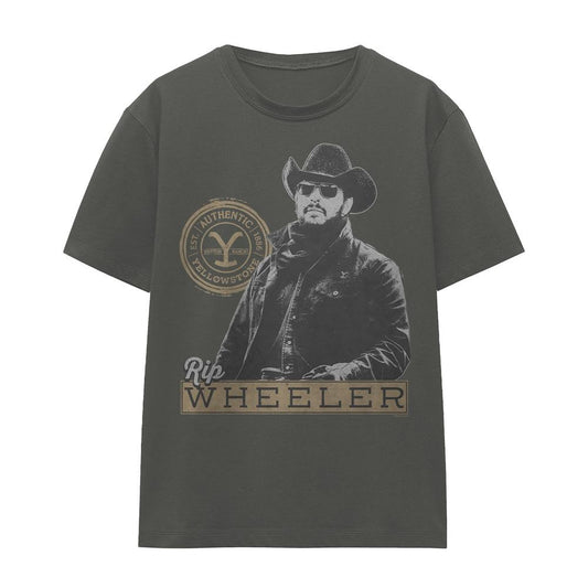 Charcoal - Front - Yellowstone Unisex Adult Rip Wheeler T-Shirt