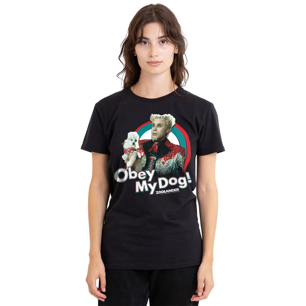 Black - Side - Zoolander Unisex Adult Obey My Dog T-Shirt