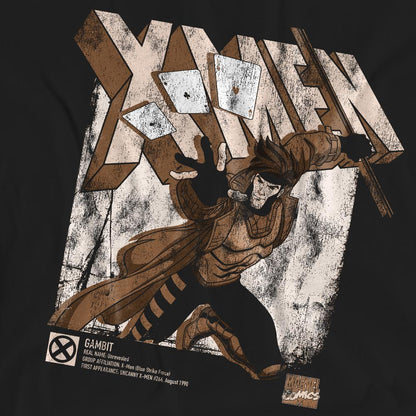 Black - Side - Marvel Unisex Adult X-Men Gambit Infographic T-Shirt