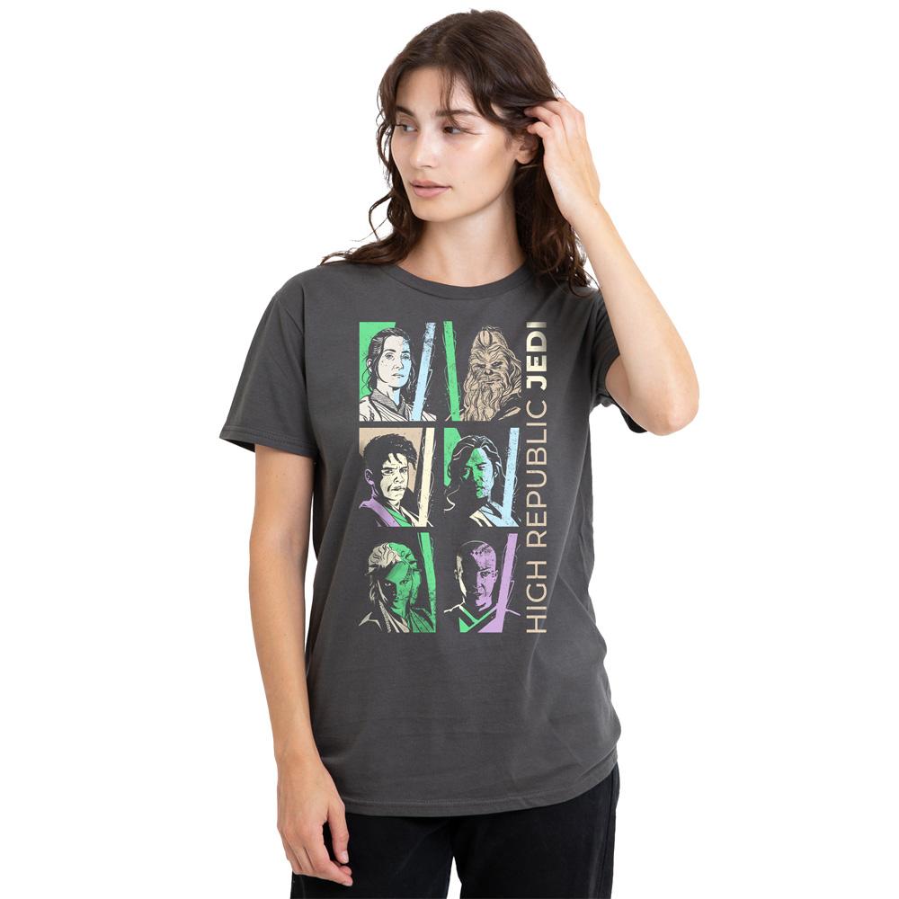 Charcoal - Side - Star Wars Unisex Adult Jar Jar Binks T-Shirt