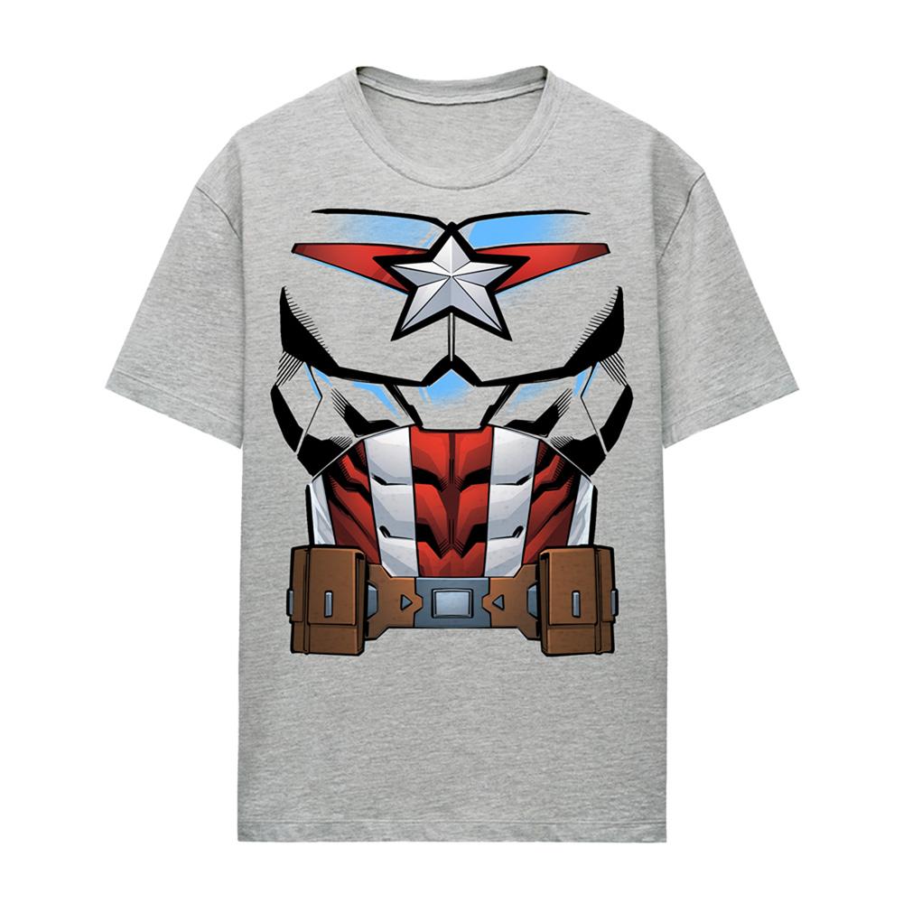 Athletic Heather - Front - Captain America Unisex Adult Costume T-Shirt