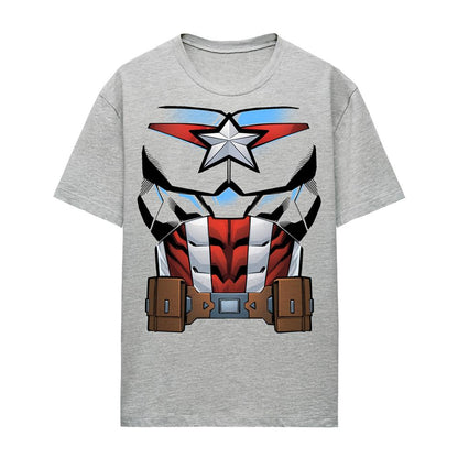 Athletic Heather - Front - Captain America Unisex Adult Costume T-Shirt