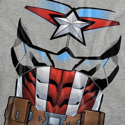 Athletic Heather - Side - Captain America Unisex Adult Costume T-Shirt