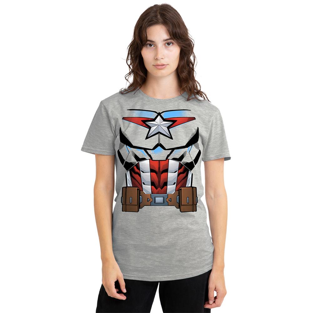 Athletic Heather - Lifestyle - Captain America Unisex Adult Costume T-Shirt