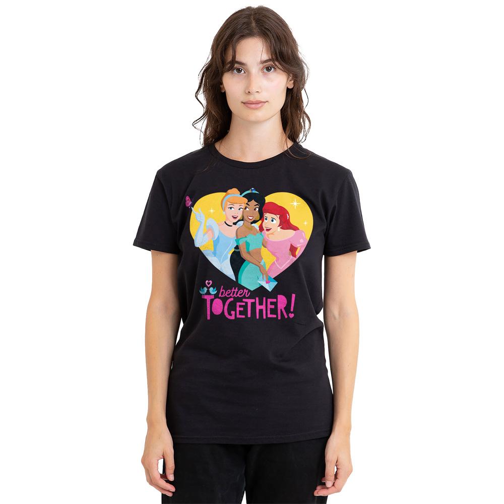 Black - Side - Disney Princess Unisex Adult Better Together Valentine`s Day T-Shirt