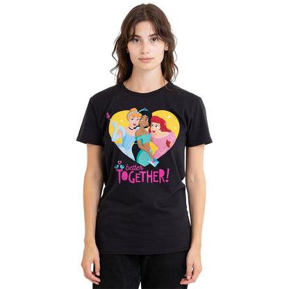 Black - Side - Disney Princess Unisex Adult Better Together Valentine`s Day T-Shirt