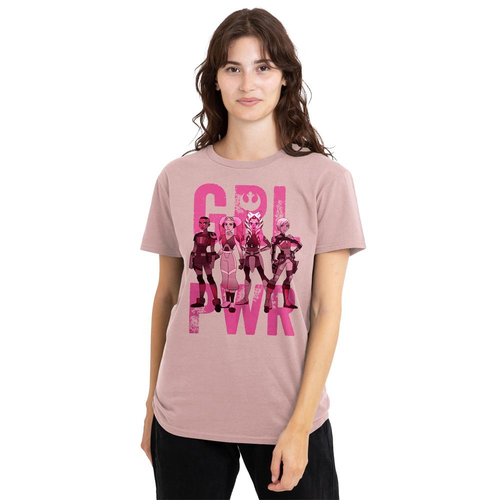 Pink - Side - Star Wars Unisex Adult Jar Jar Binks T-Shirt