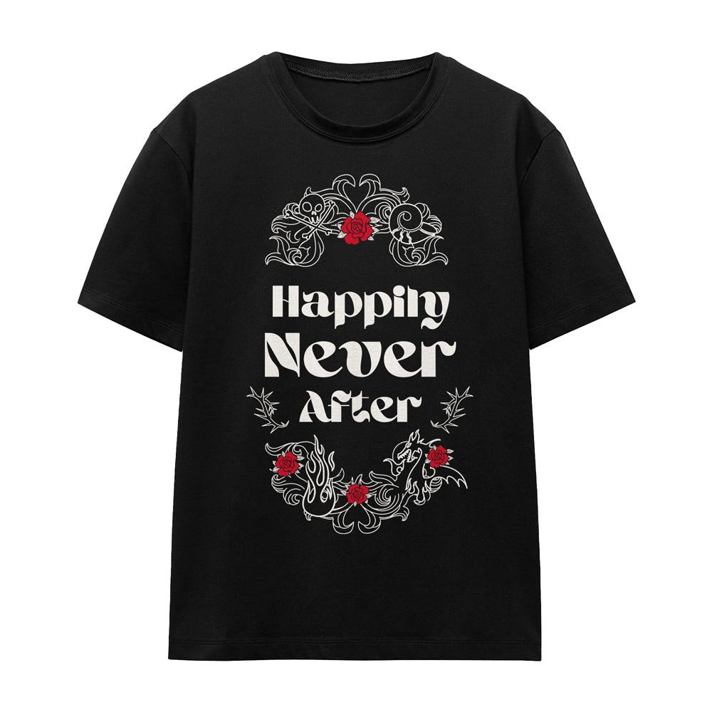 Black - Front - Disney Villains Unisex Adult Happily Never After Valentine`s Day T-Shirt