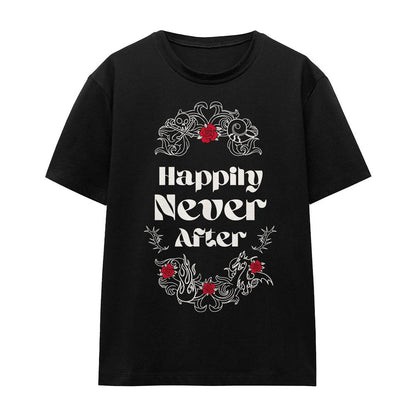 Black - Front - Disney Villains Unisex Adult Happily Never After Valentine`s Day T-Shirt