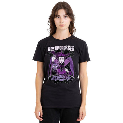 Black - Side - Disney Villains Unisex Adult Not Impressed Evil Queen T-Shirt