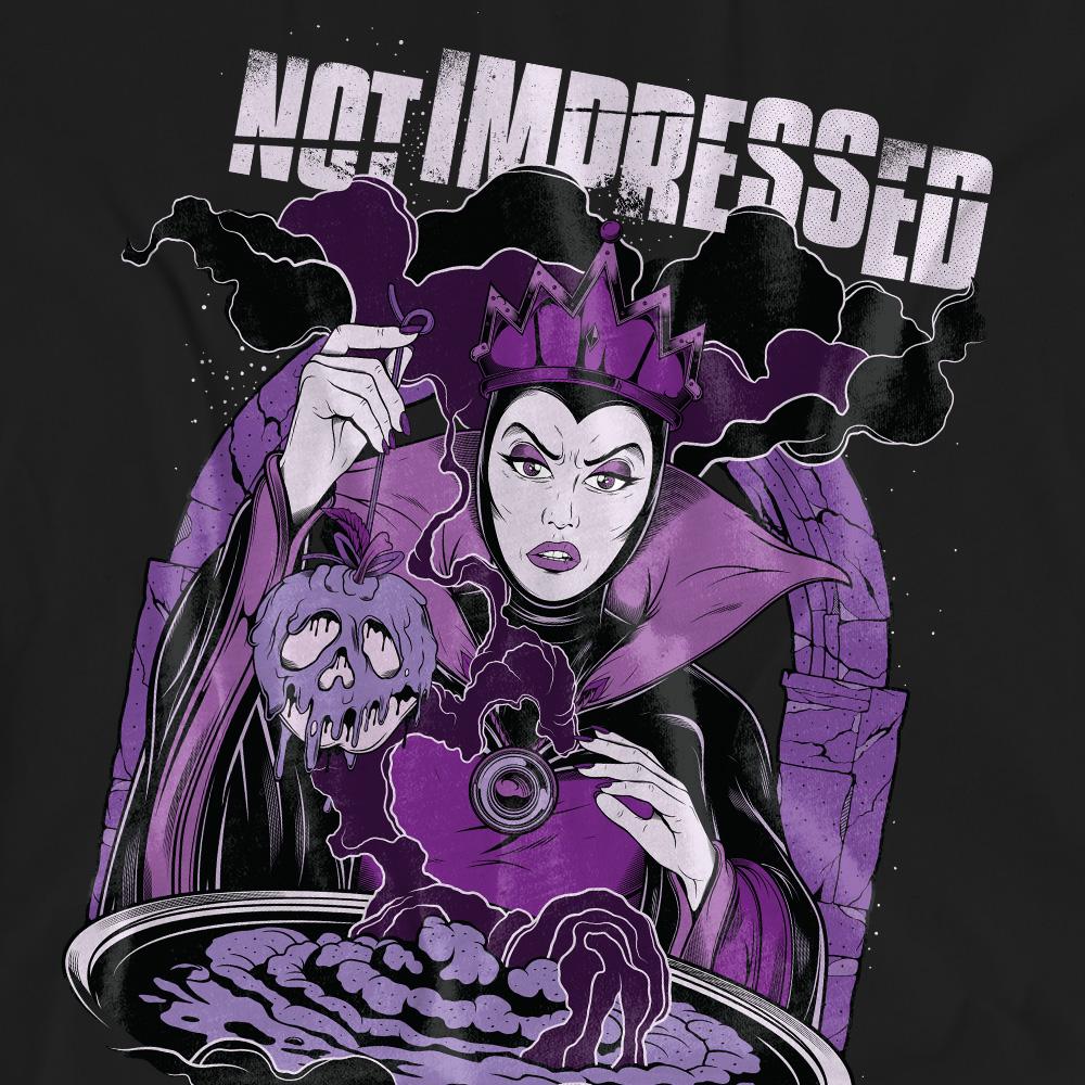 Black - Pack Shot - Disney Villains Unisex Adult Not Impressed Evil Queen T-Shirt