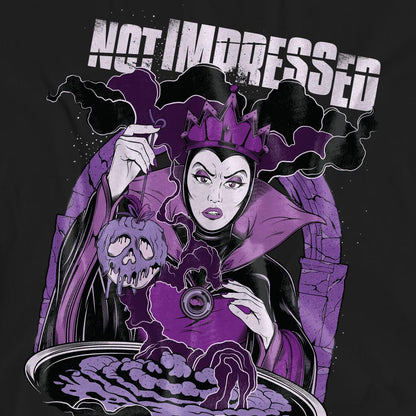 Black - Pack Shot - Disney Villains Unisex Adult Not Impressed Evil Queen T-Shirt