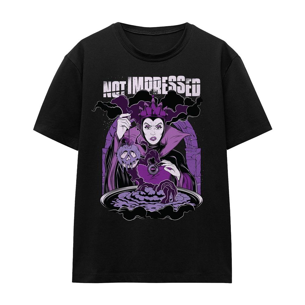 Black - Front - Disney Villains Unisex Adult Not Impressed Evil Queen T-Shirt