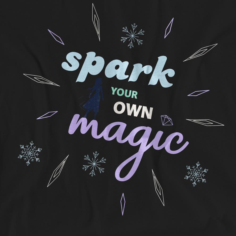 Black - Pack Shot - Frozen Unisex Adult Spark Your Own Magic Elsa Silhouette T-Shirt