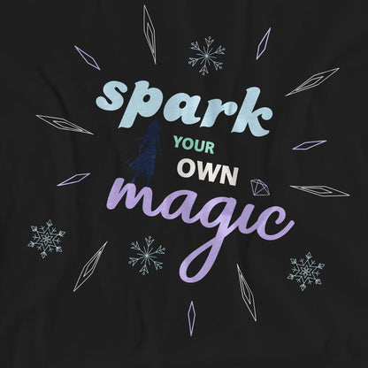 Black - Pack Shot - Frozen Unisex Adult Spark Your Own Magic Elsa Silhouette T-Shirt