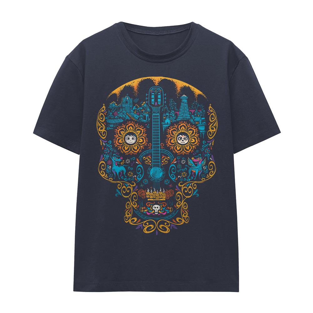 Deep Navy - Front - The Nightmare Before Christmas Unisex Adult Monster Jack Sally Drawing T-Shirt
