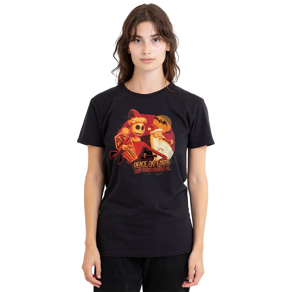 Black - Side - The Nightmare Before Christmas Unisex Adult Good Scares Towards All T-Shirt
