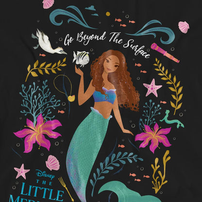 Black - Pack Shot - The Little Mermaid Unisex Adult Go Beyond The Surface Ariel T-Shirt