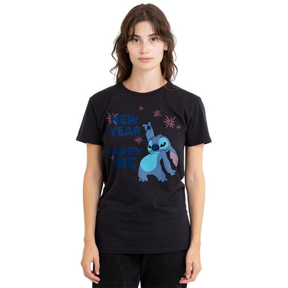 Black - Side - Lilo & Stitch Unisex Adult New Year, Happy Me T-Shirt