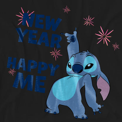 Black - Pack Shot - Lilo & Stitch Unisex Adult New Year, Happy Me T-Shirt