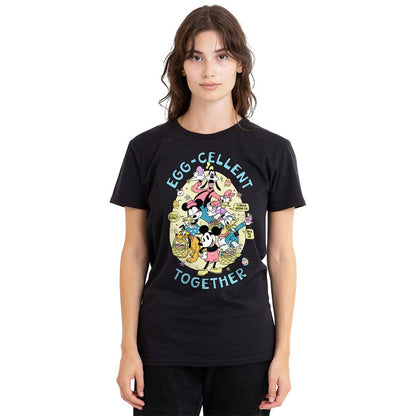 Black - Side - Mickey Mouse Unisex Adult Eggcellent Together Easter T-Shirt