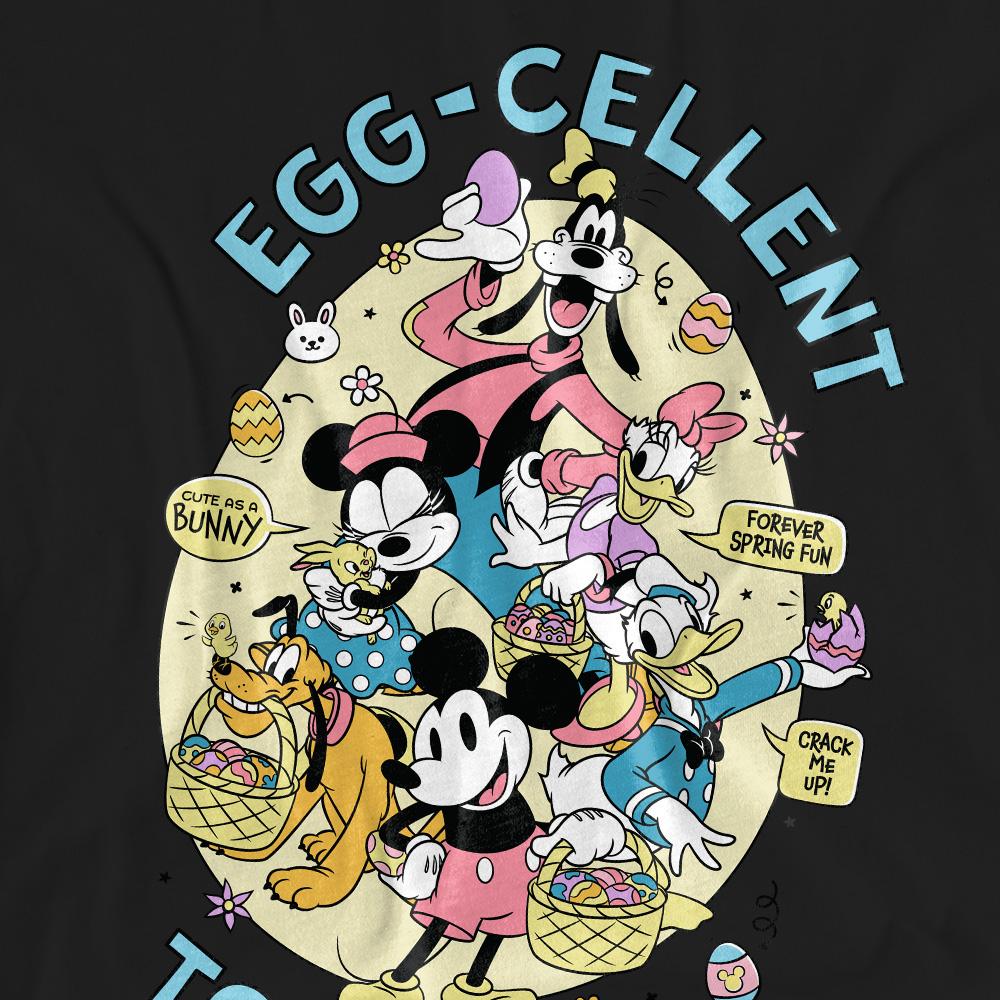 Black - Pack Shot - Mickey Mouse Unisex Adult Eggcellent Together Easter T-Shirt