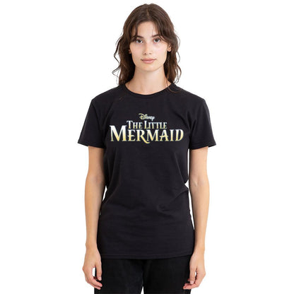 Black - Side - The Little Mermaid Unisex Adult Logo T-Shirt