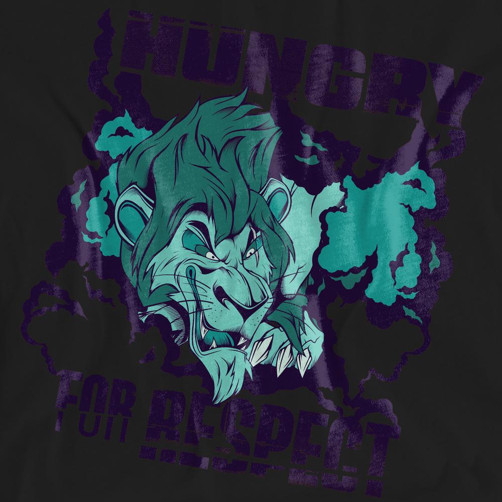 Black - Pack Shot - Disney Villains Unisex Adult Hungry For Respect Scar T-Shirt