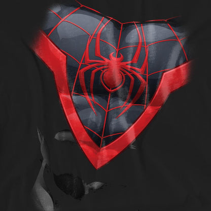 Black - Pack Shot - Spider-Man Unisex Adult Miles Morales Costume T-Shirt