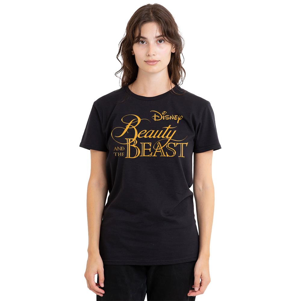 Black - Side - Beauty And The Beast Unisex Adult Logo T-Shirt