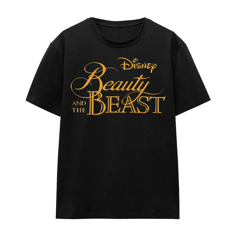 Black - Front - Beauty And The Beast Unisex Adult Logo T-Shirt