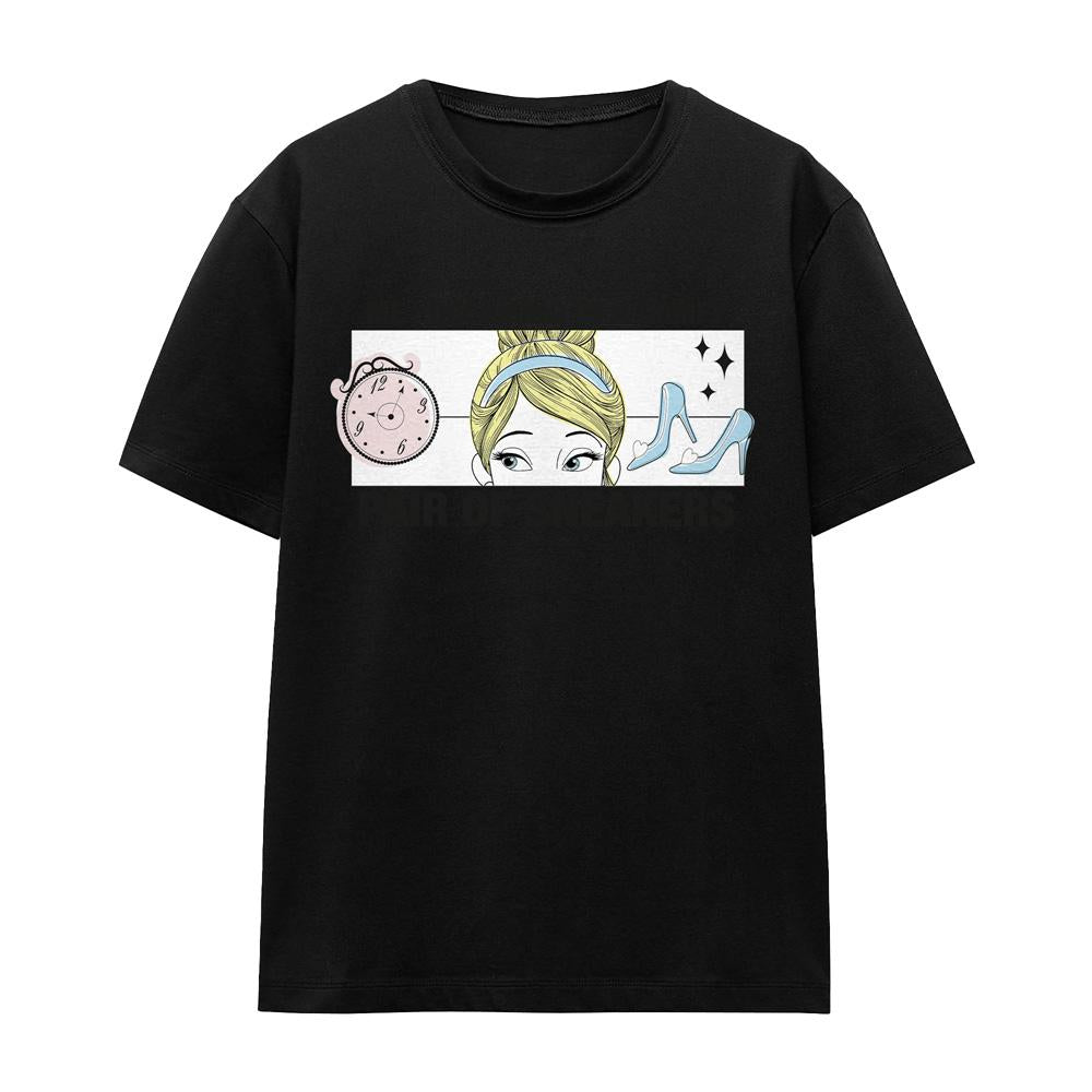 Black - Front - Cinderella Unisex Adult Dreaming Of Comfy Sneakers T-Shirt