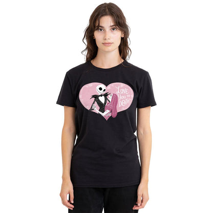 Black - Side - The Nightmare Before Christmas Unisex Adult Love You To Death Valentine`s Day T-Shirt