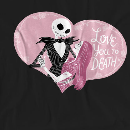 Black - Pack Shot - The Nightmare Before Christmas Unisex Adult Love You To Death Valentine`s Day T-Shirt