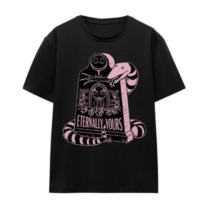 Black - Front - The Nightmare Before Christmas Unisex Adult Eternally Yours Valentine`s Day T-Shirt