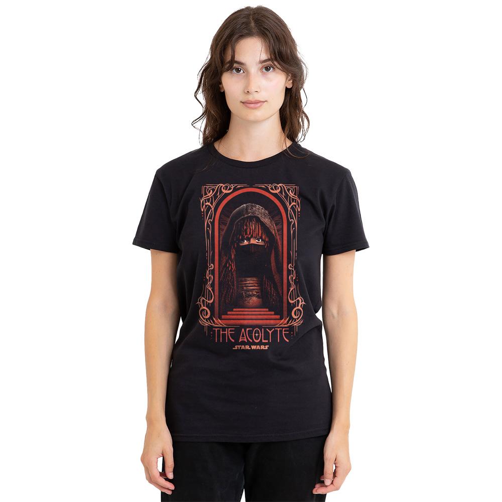 Black - Side - Star Wars: The Acolyte Unisex Adult Art Deco Masked T-Shirt