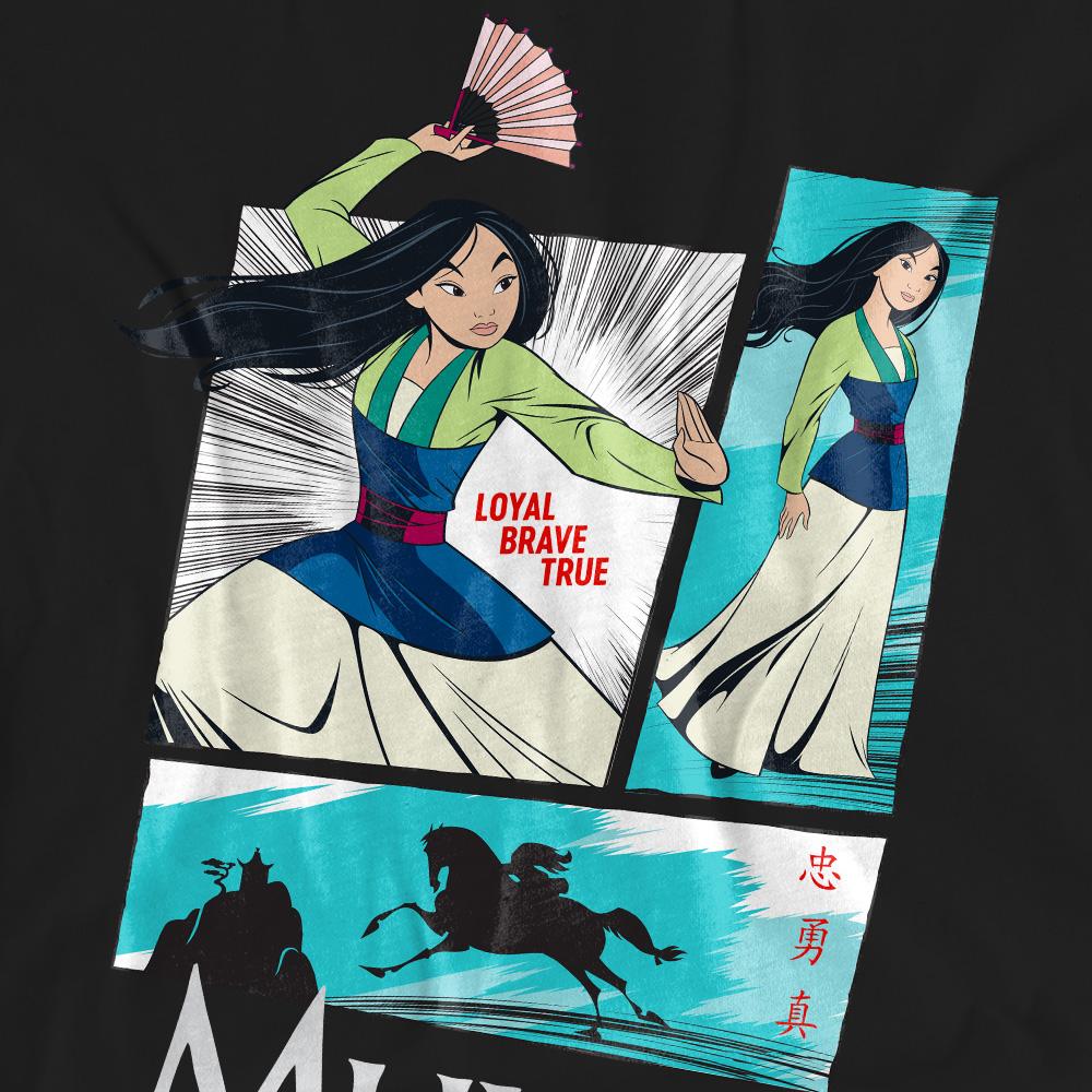 Black - Side - Mulan Unisex Adult Action Panels T-Shirt