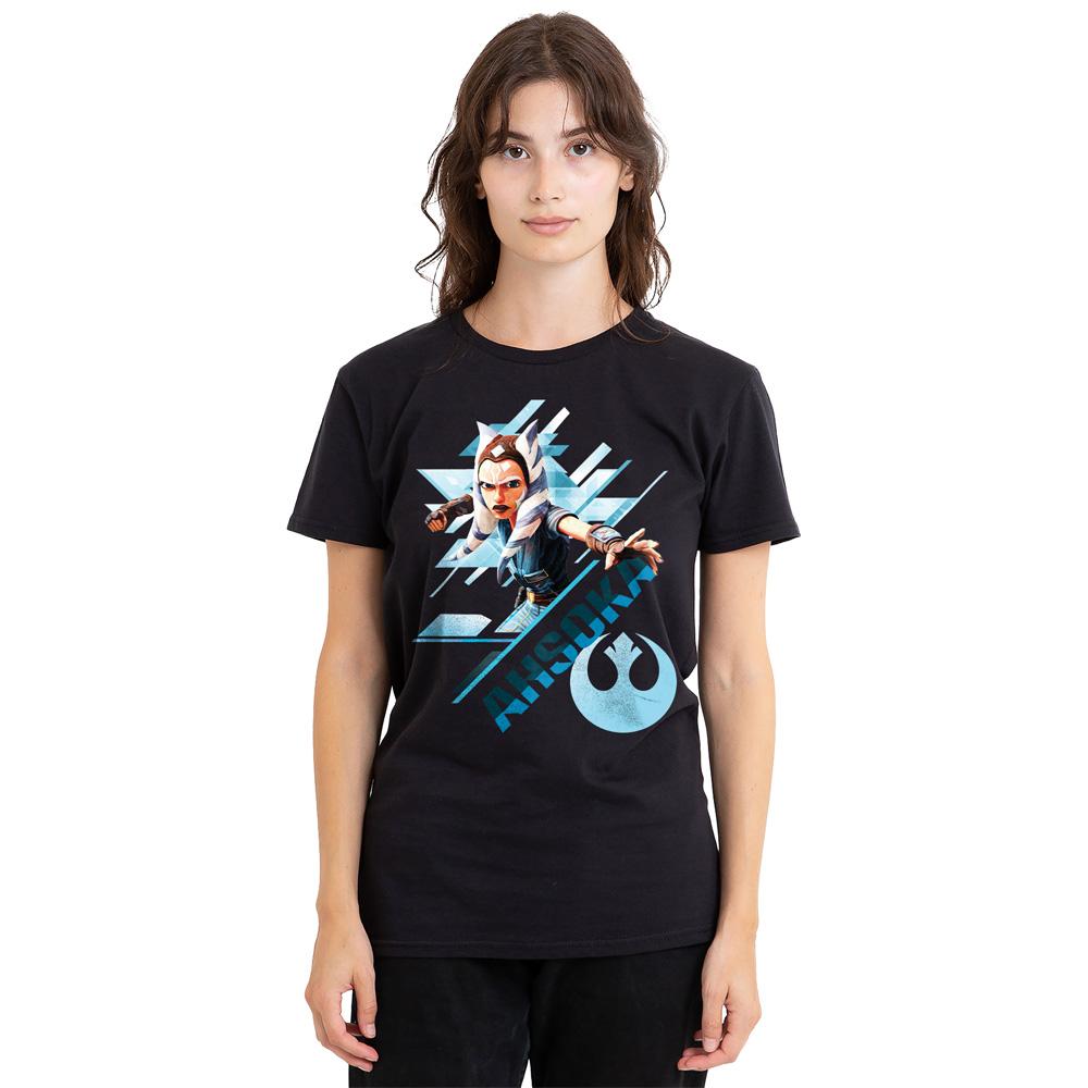 Black - Side - Ahsoka Unisex Adult Stance T-Shirt