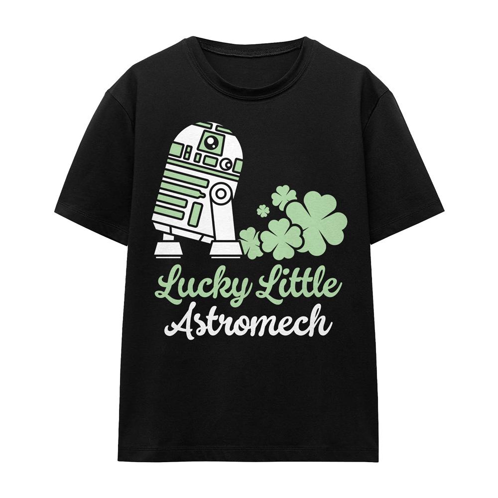 Black - Front - Star Wars Unisex Adult Lucky Astromech St Patricks Day T-Shirt