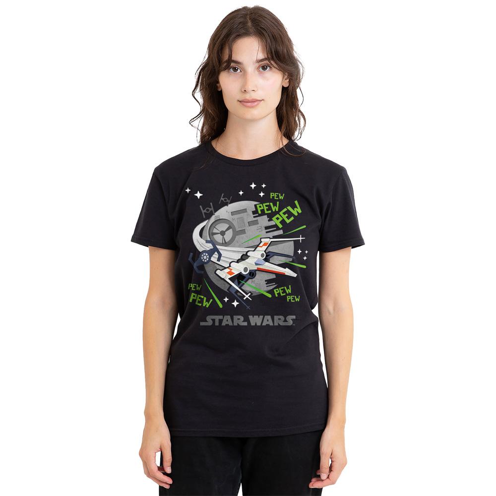 Black - Lifestyle - Star Wars Unisex Adult Pew Pew X-Wing T-Shirt