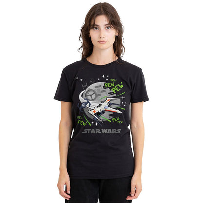 Black - Lifestyle - Star Wars Unisex Adult Pew Pew X-Wing T-Shirt