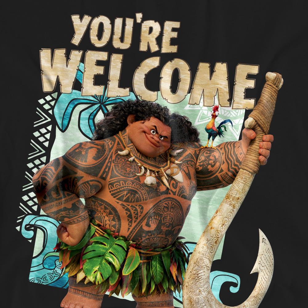 Black - Pack Shot - Moana Unisex Adult You´re Welcome Maui T-Shirt