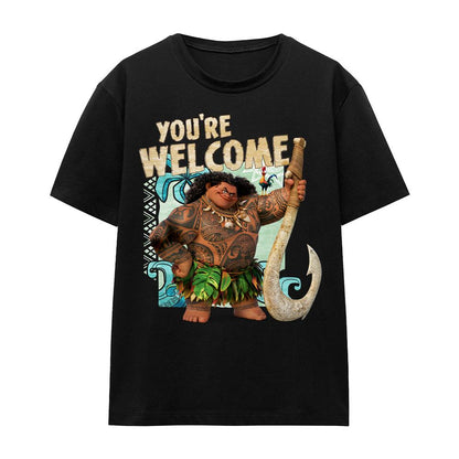 Black - Front - Moana Unisex Adult You´re Welcome Maui T-Shirt